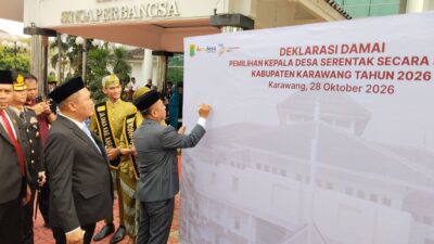 Pimpin Deklarasi Damai Pilkades Karawang, Bupati Aep Ajak Cakades Jaga Kondusifitas